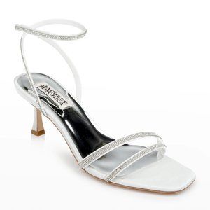 UNWORN Badgley Mischka Ultra Metallic Ankle-Grip Sandals